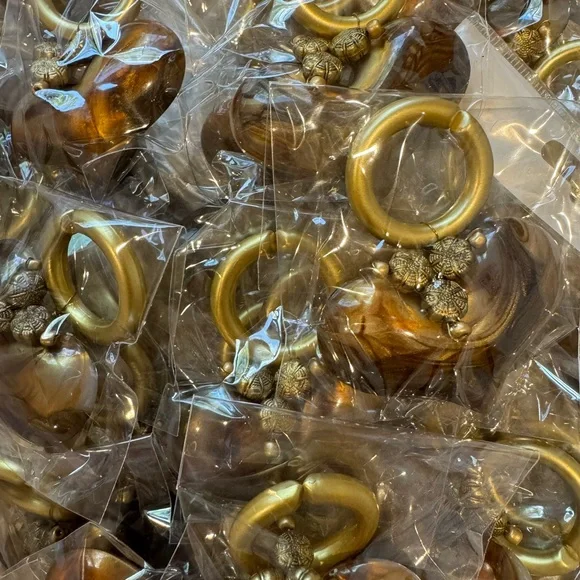 Bulk of Brown and gold Heart Napkin Rings